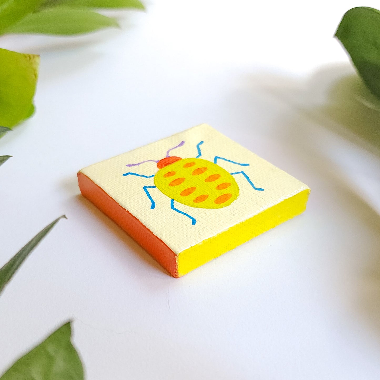 YELLOW BEETLE MINI PAINTING