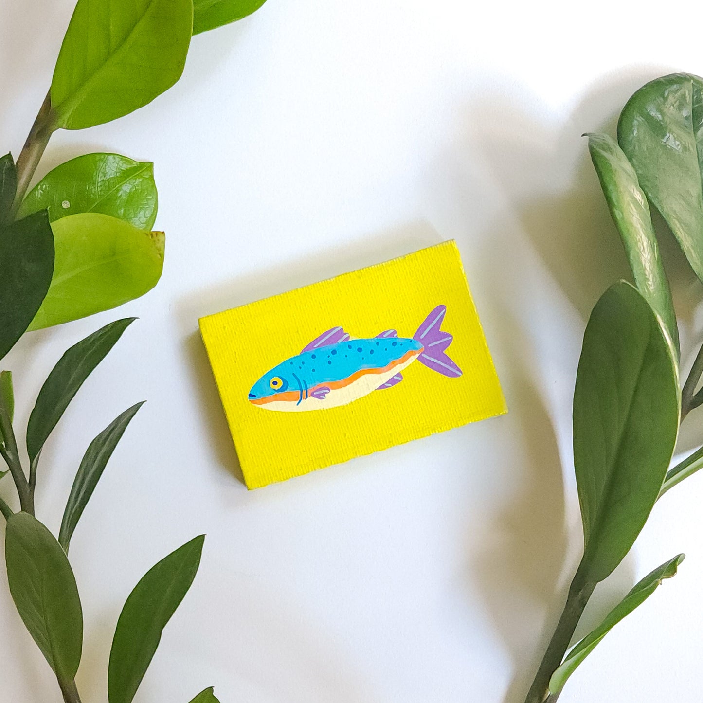 BLUE FISH MINI PAINTING