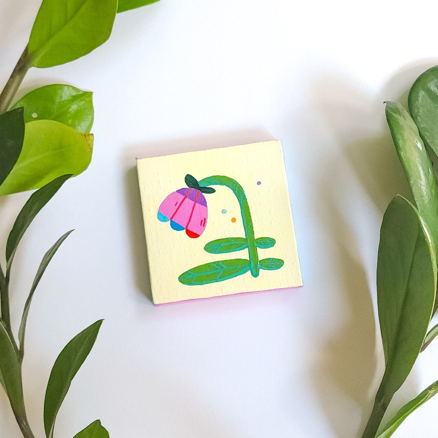 PINK FLOWER MINI PAINTING