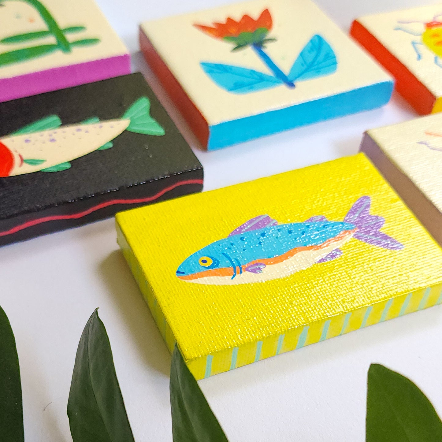 BLUE FISH MINI PAINTING