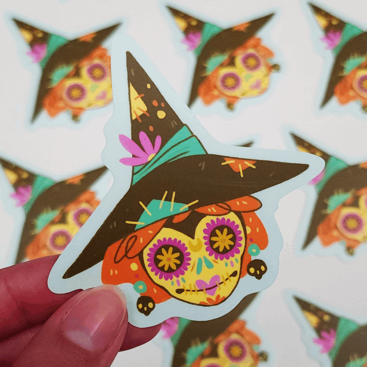 SUGAR SKULL WITCH STICKER