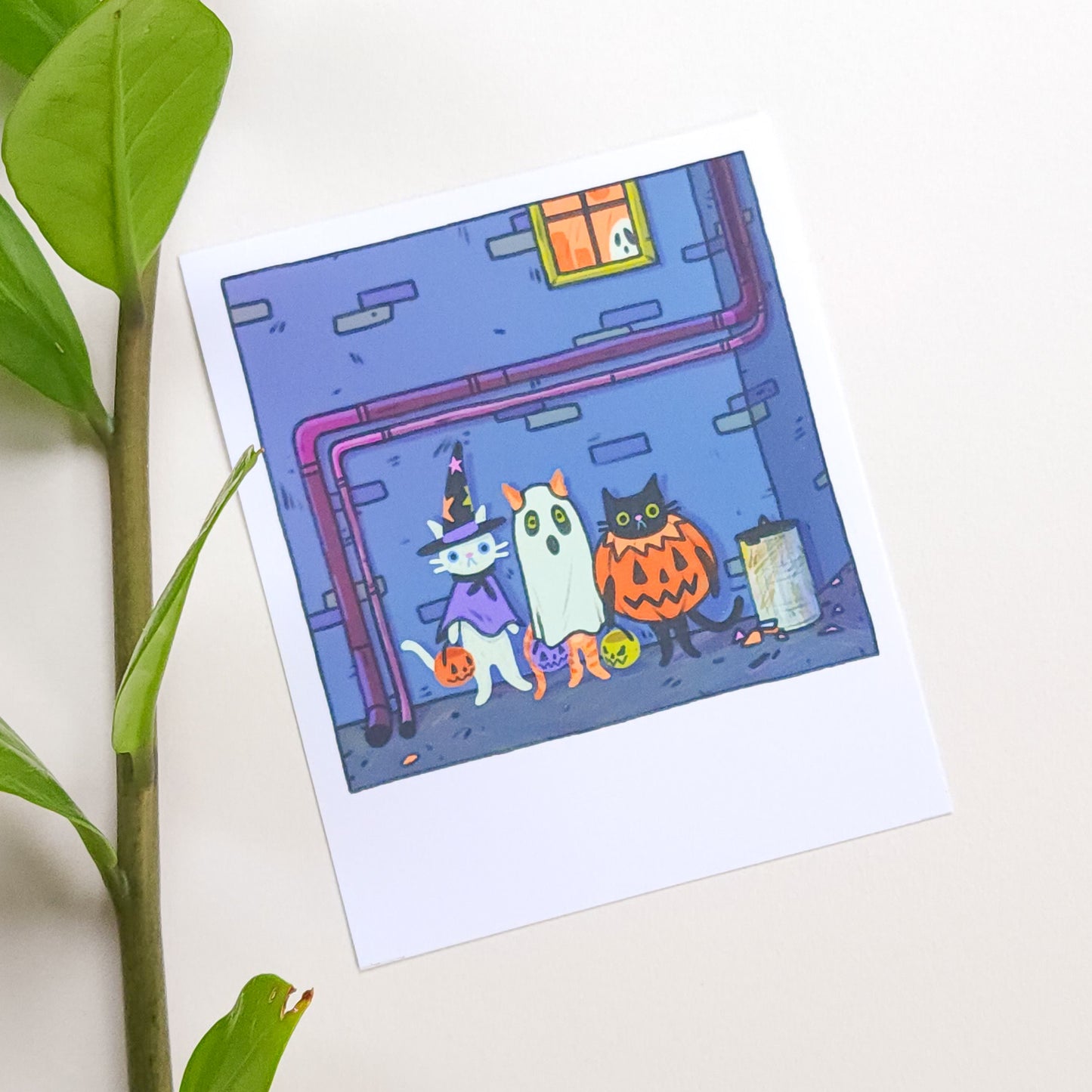 TRICK-OR-TREAT CATS POLAROID PRINT