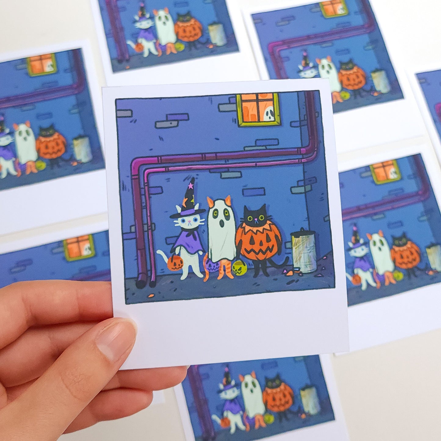 TRICK-OR-TREAT CATS POLAROID PRINT