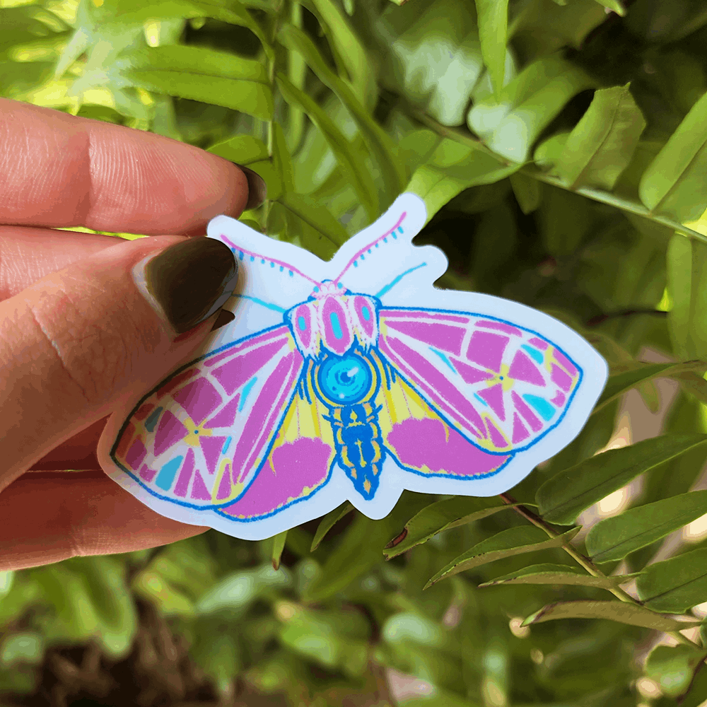 ANNA TIGER MOTH STICKER