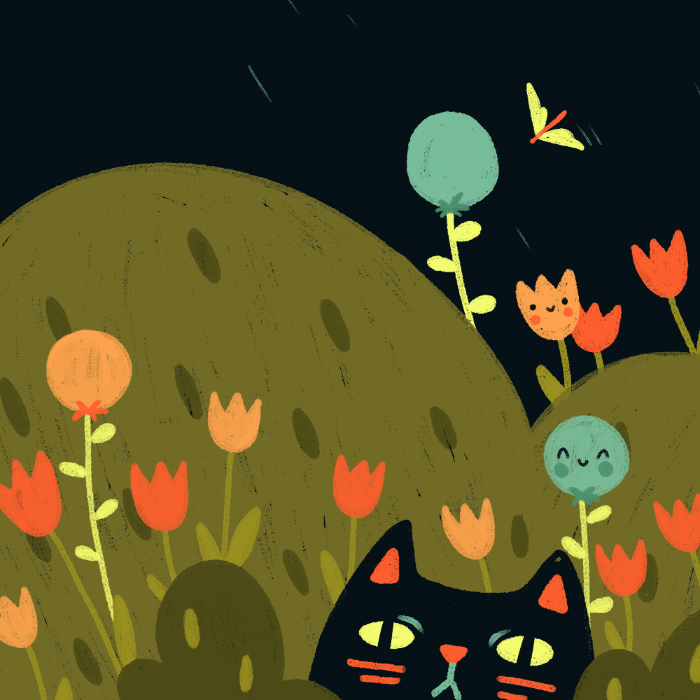 TULIP CATS DESKTOP WALLPAPER - DIGITAL DOWNLOAD