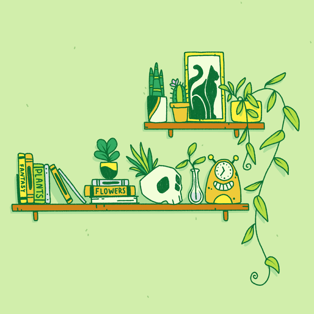 PLANT SHELF DESKTOP WALLPAPER - DIGITAL DOWNLOAD