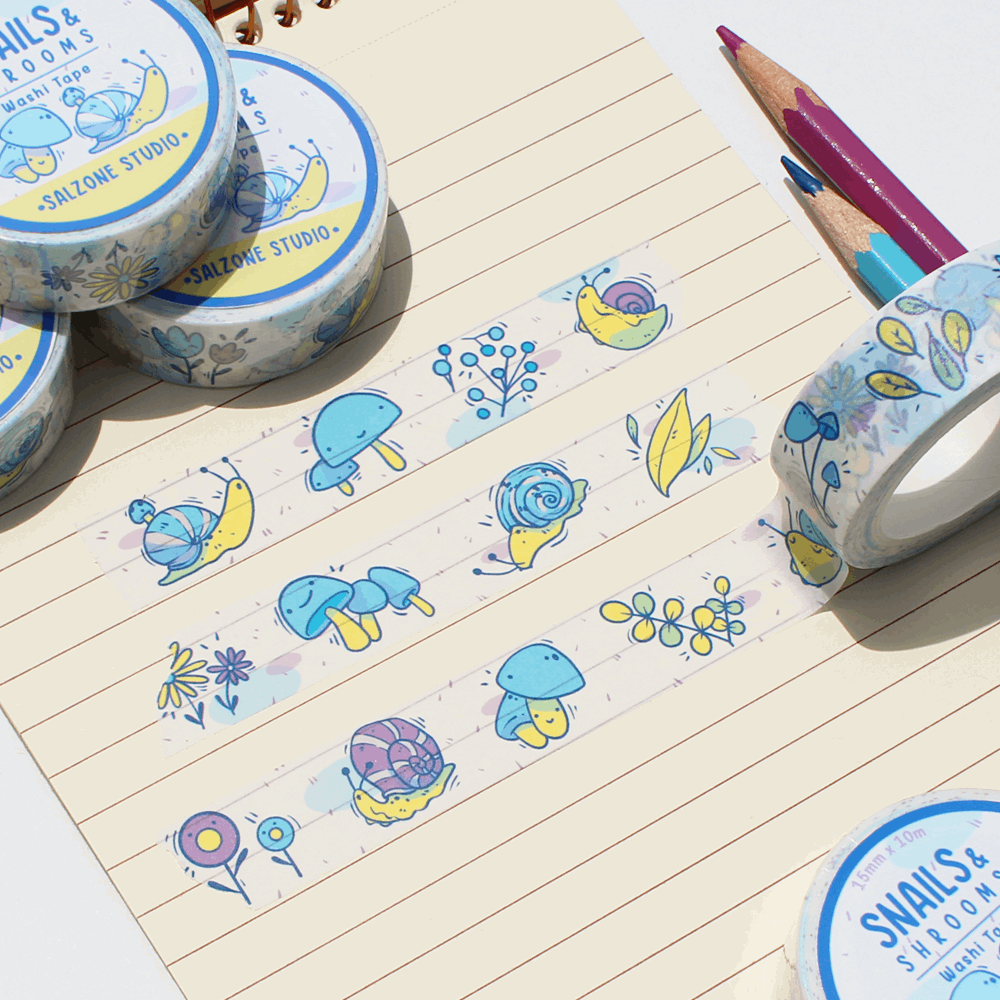 SNAILS & SHROOMS WASHI TAPE