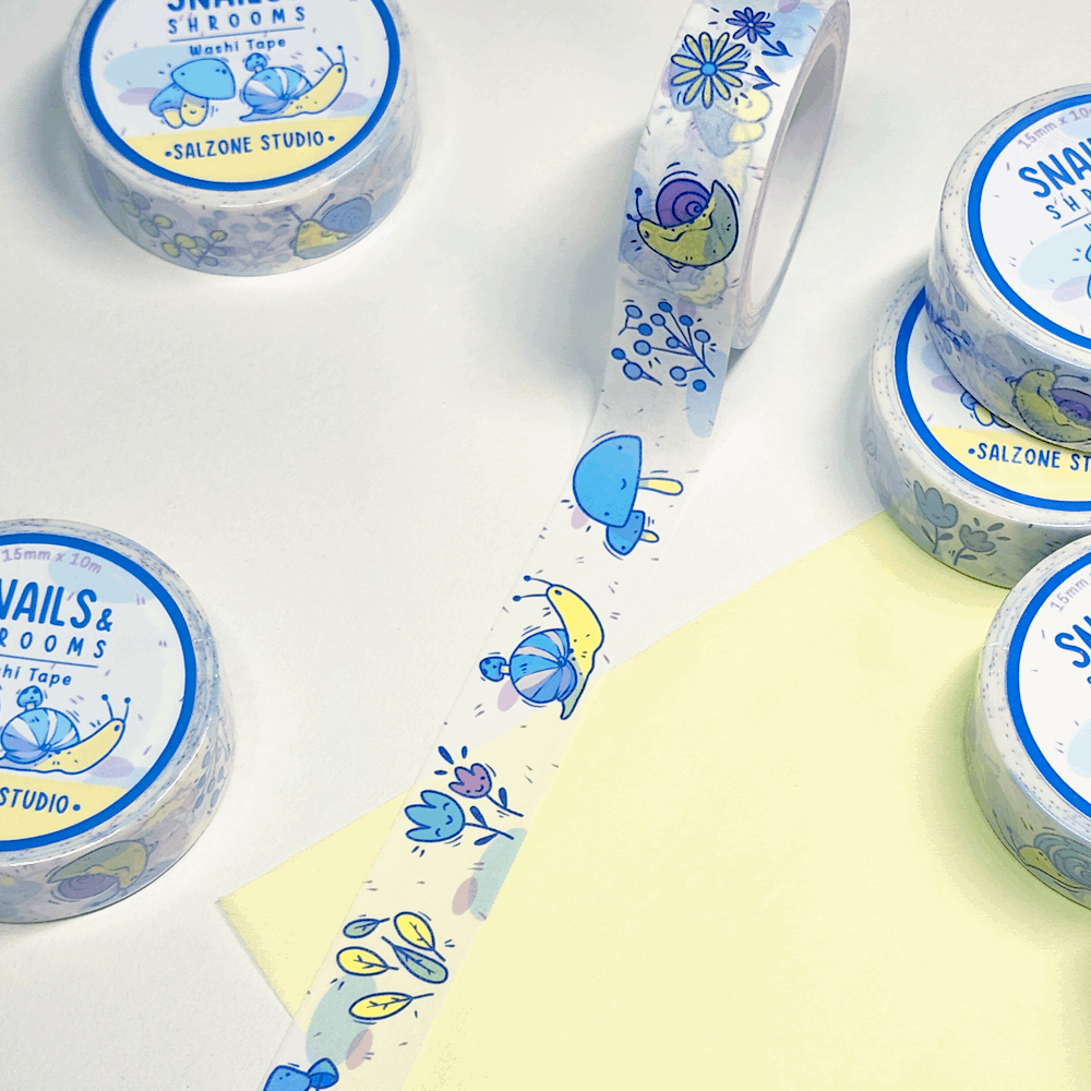 SNAILS & SHROOMS WASHI TAPE
