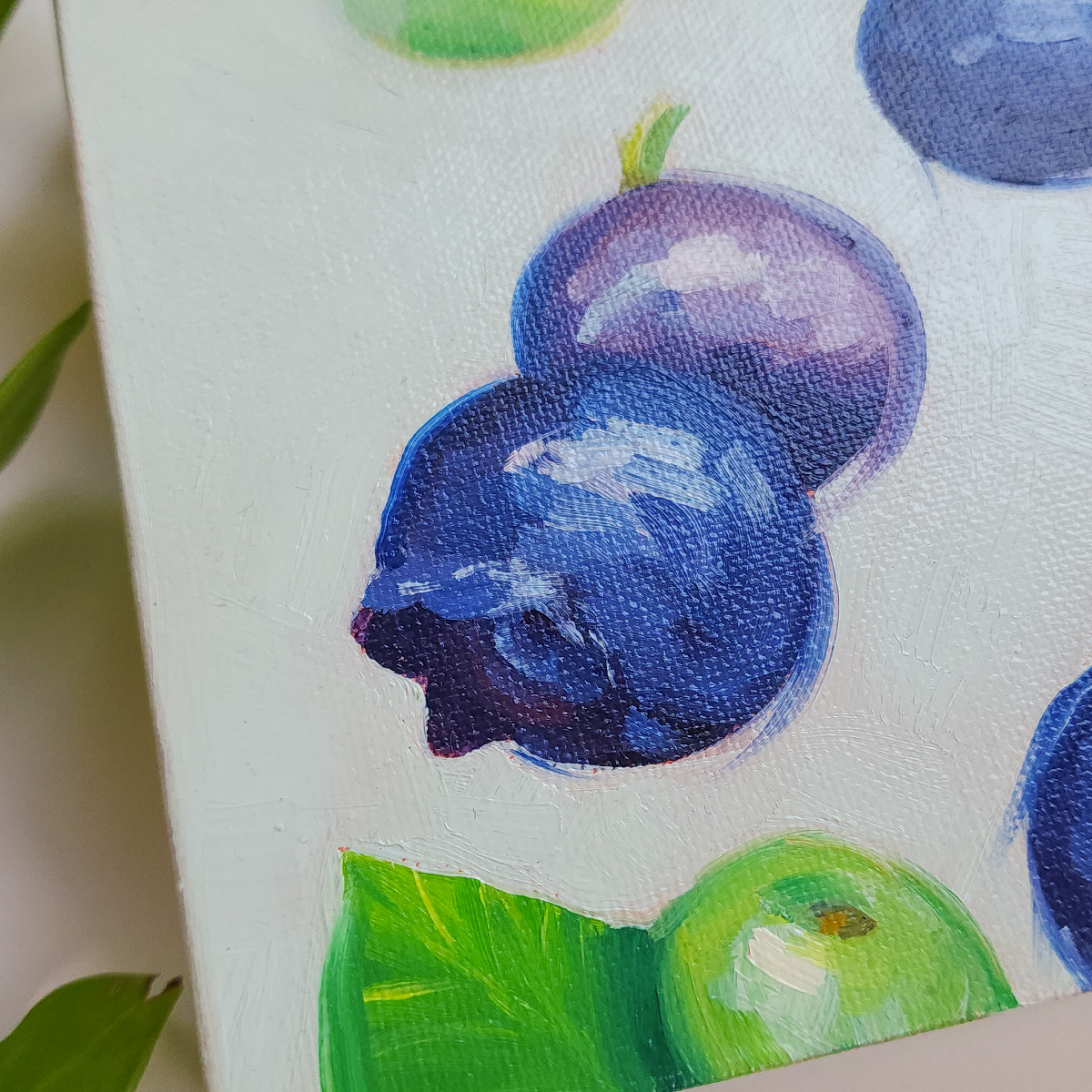 BLUEBERRIES OIL PAINTING