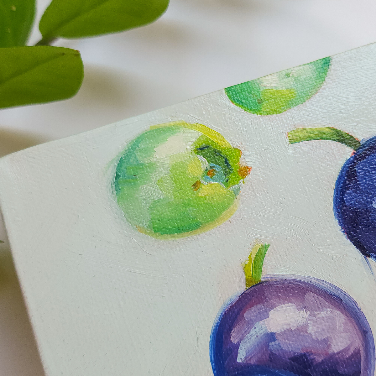 BLUEBERRIES OIL PAINTING