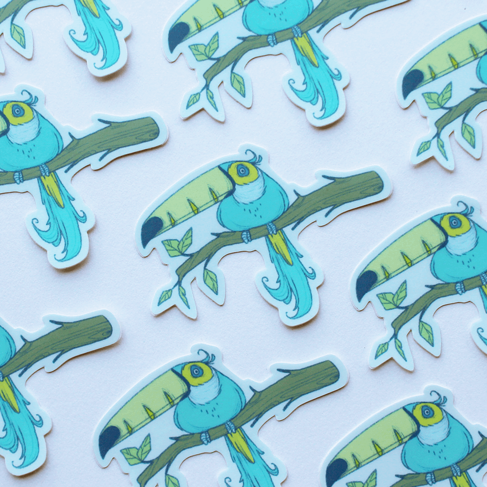 TOUCAN ON A BRANCH STICKER