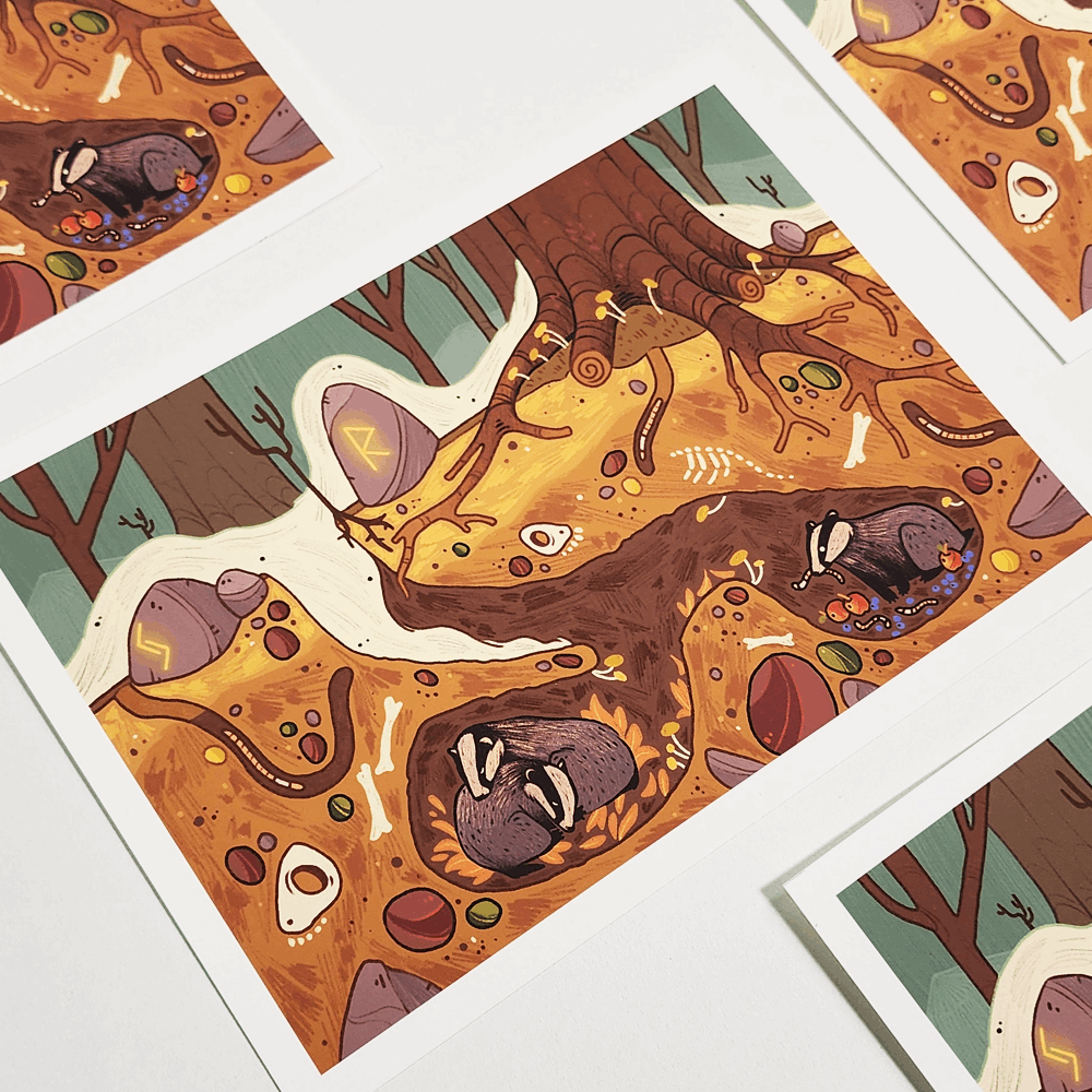 SNOWED IN BADGER'S PRINT