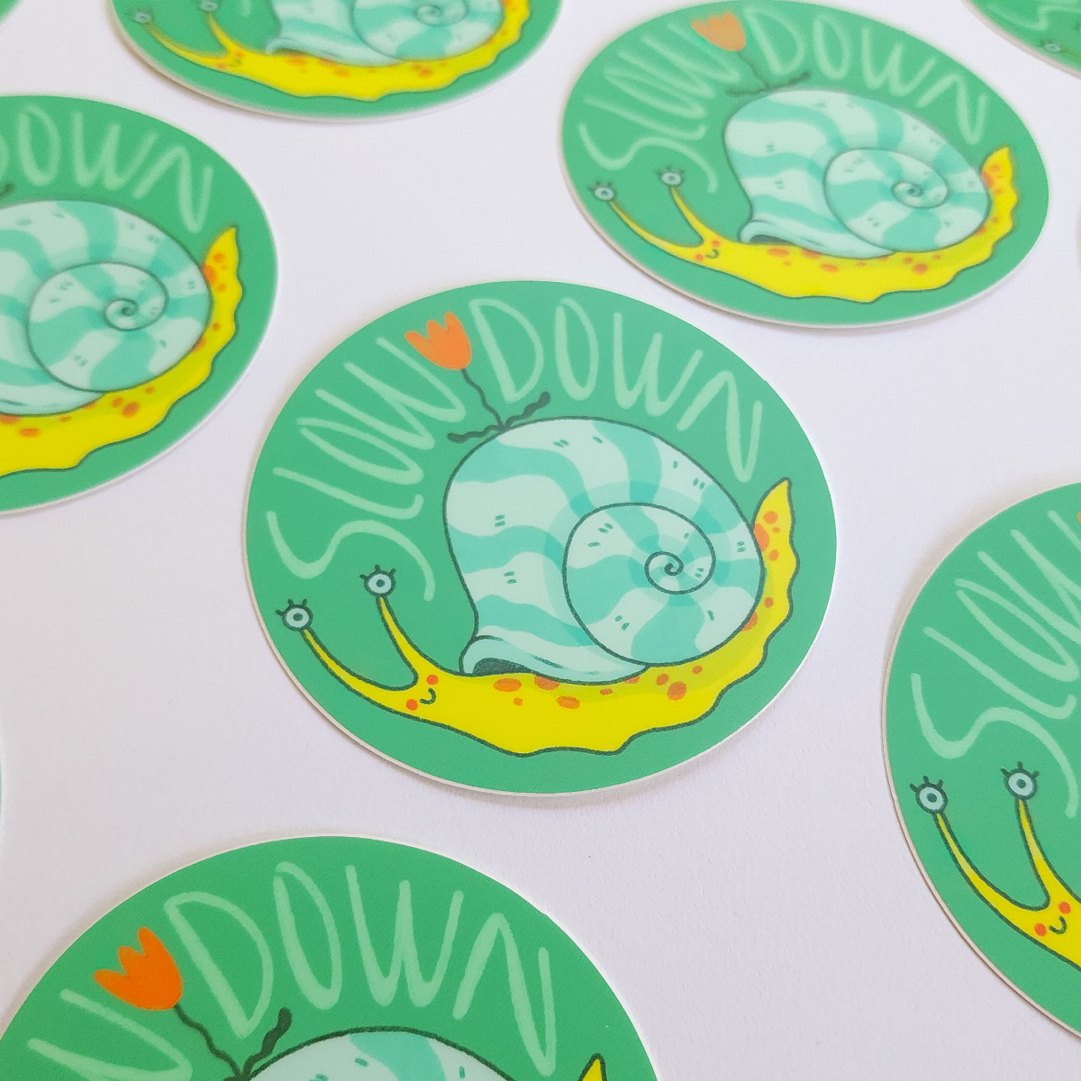 SLOW DOWN SNAIL STICKER
