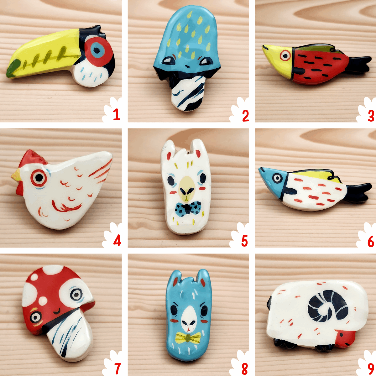 HANDMADE CLAY PINS