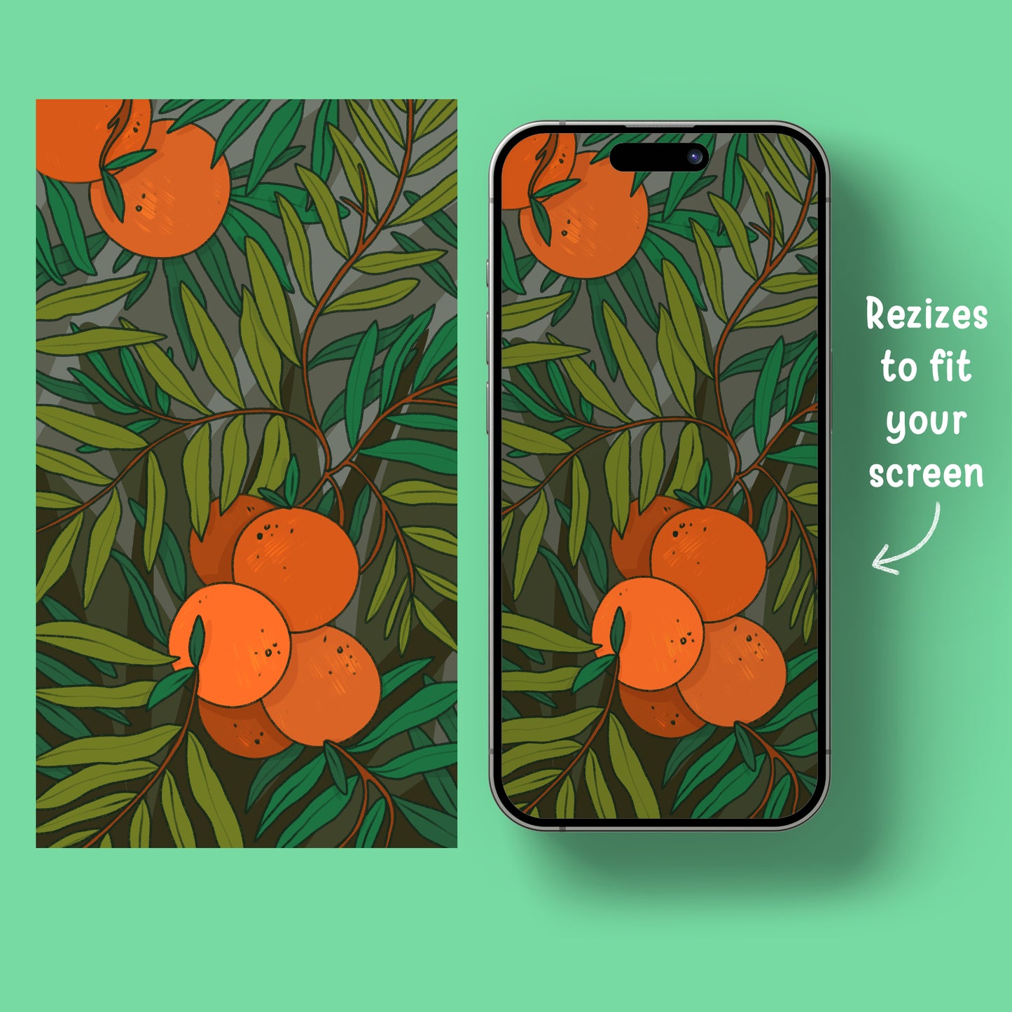ORANGES PHONE WALLPAPER - DIGITAL DOWNLOAD