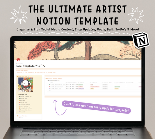 THE ULTIMATE ARTIST NOTION TEMPLATE