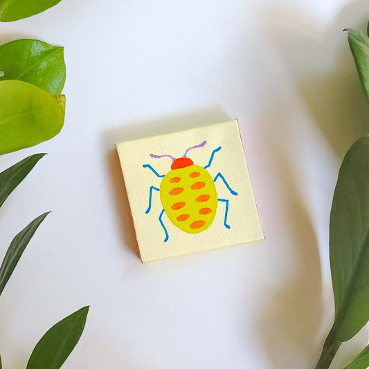 YELLOW BEETLE MINI PAINTING