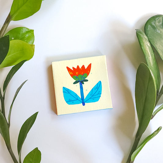 RED FLOWER MINI PAINTING