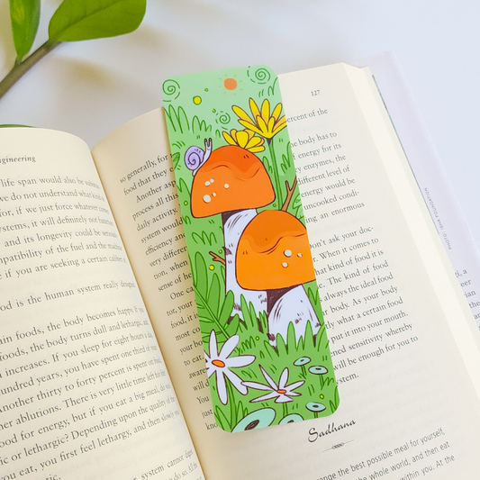 MUSHROOMS & SNAIL BOOKMARK