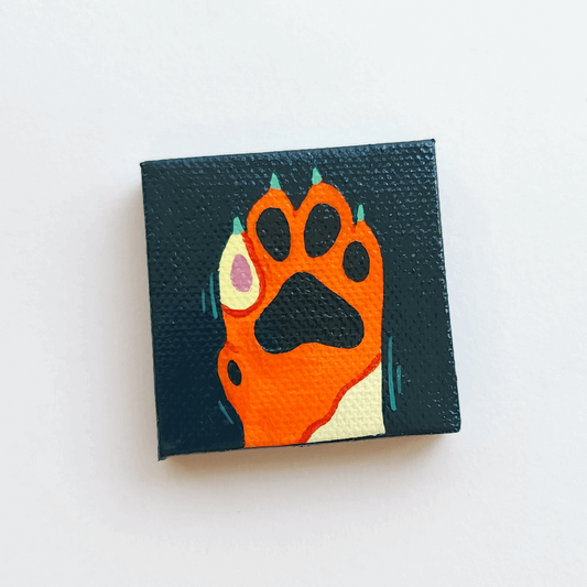 ORANGE CAT PAW MINI PAINTING