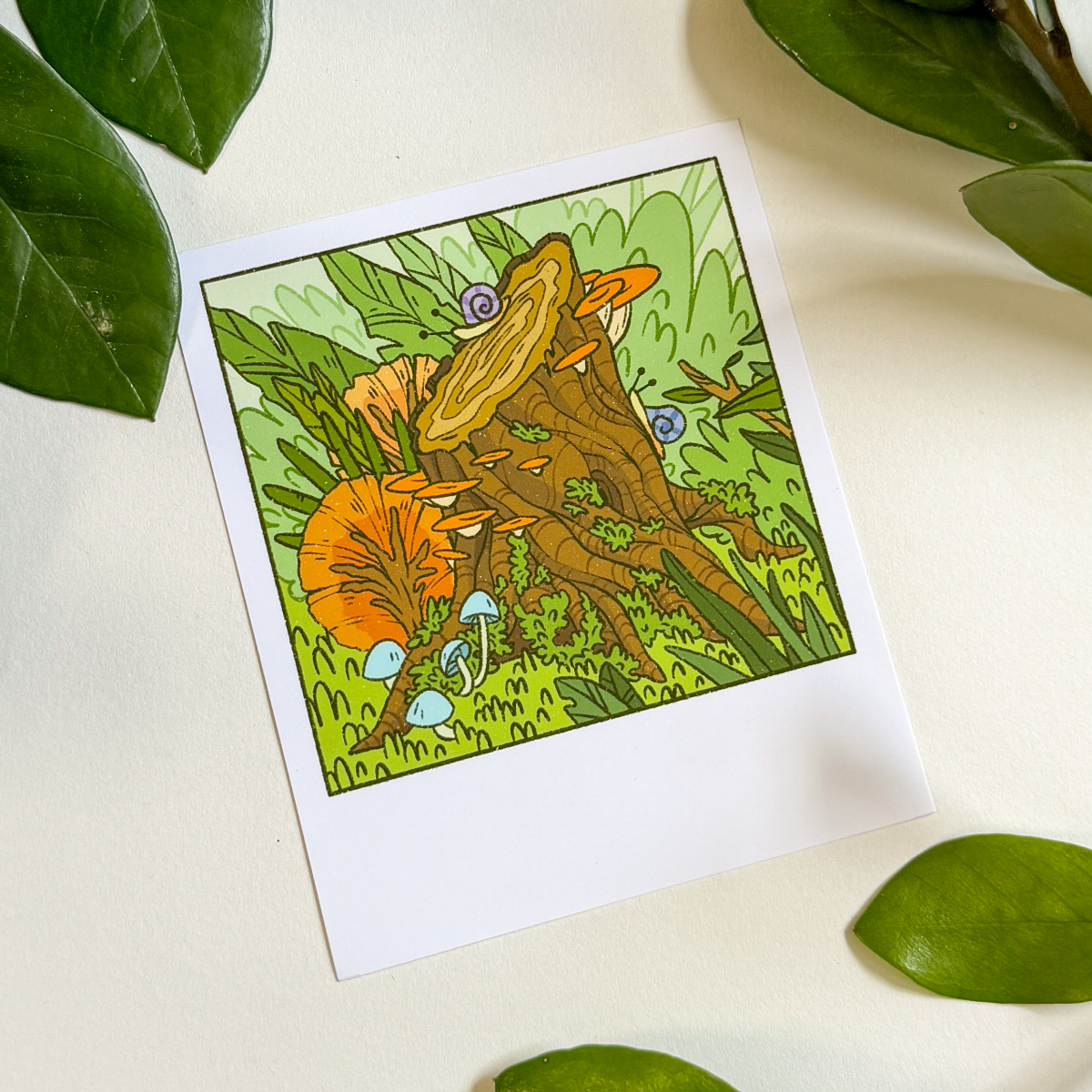 MUSHROOM TREE STUMP POLAROID PRINT