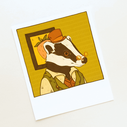 DAPPER BADGER POLAROID PRINT