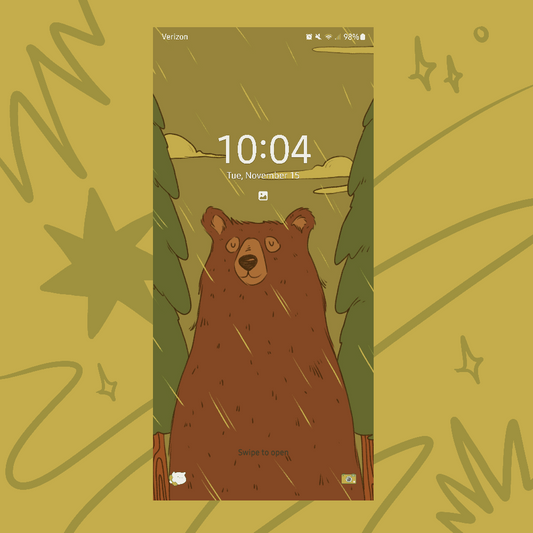 BROWN BEAR PHONE WALLPAPER - DIGITAL DOWNLOAD