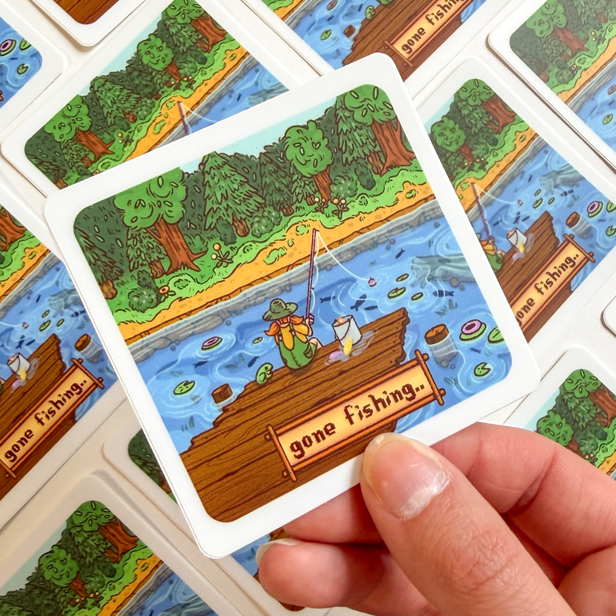 STARDEW GONE FISHING STICKER