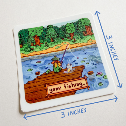 STARDEW GONE FISHING STICKER