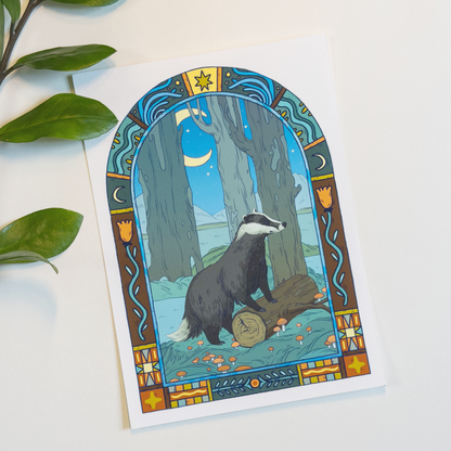 NIGHT BADGER PRINT