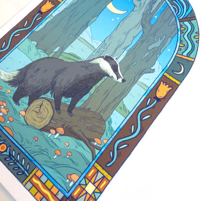 NIGHT BADGER PRINT