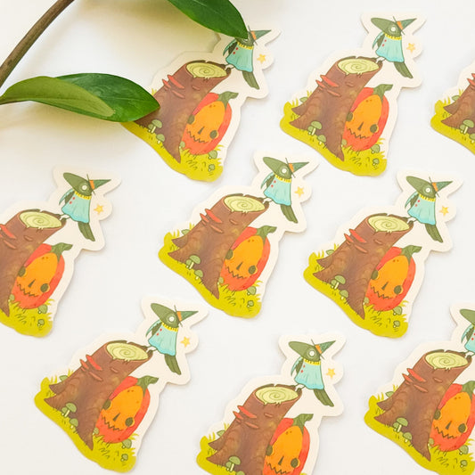 RAVEN ON STUMP STICKER