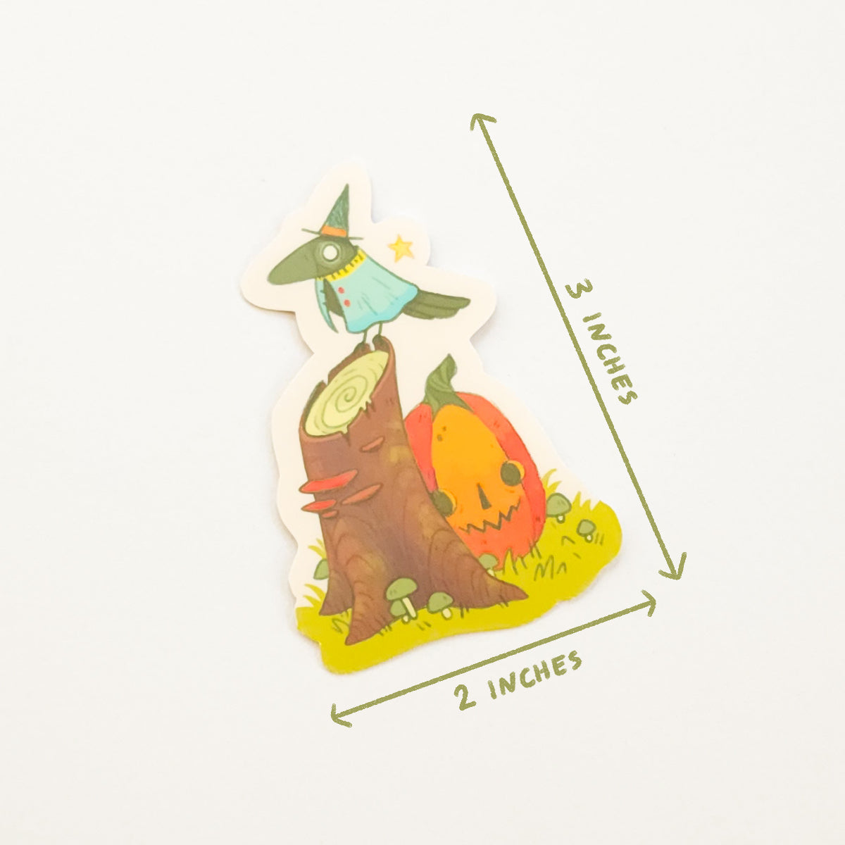 RAVEN ON STUMP STICKER