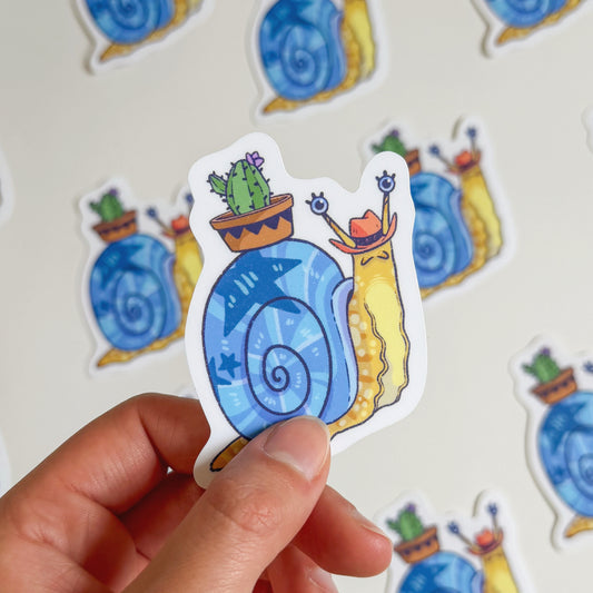 CACTUS COWBOY SNAIL STICKER