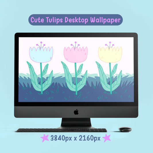 TULIPS TRIO DESKTOP WALLPAPER - DIGITAL DOWNLOAD