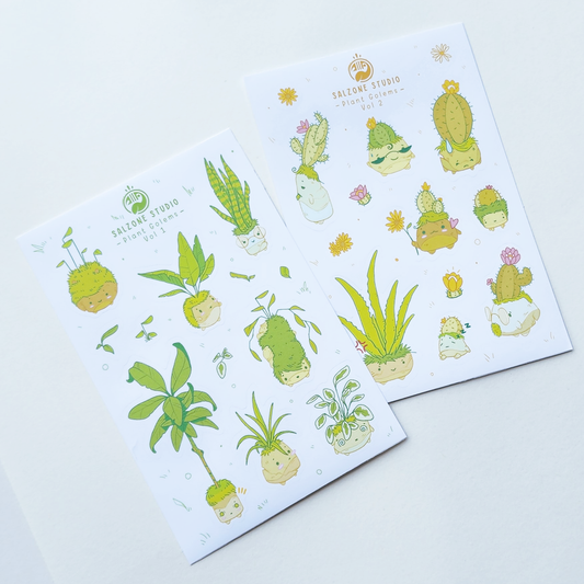 ✦ PLANT GOLEMS VOL 1 & 2 - STICKER SHEET SET ✦